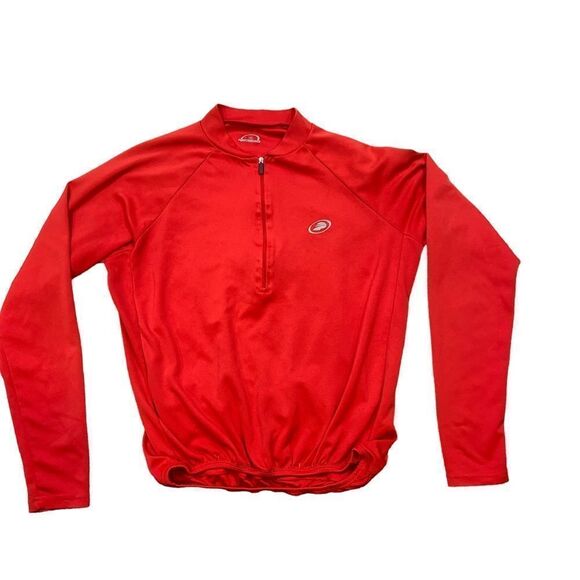 Men’s Performance Brand Red Long Sleeved Cycling Jersey Size Medium - Picture 1 of 10